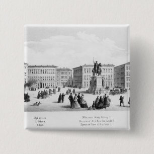 View of Munich, 1869 15 Cm Square Badge