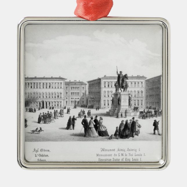 View of Munich, 1869 Metal Tree Decoration (Front)