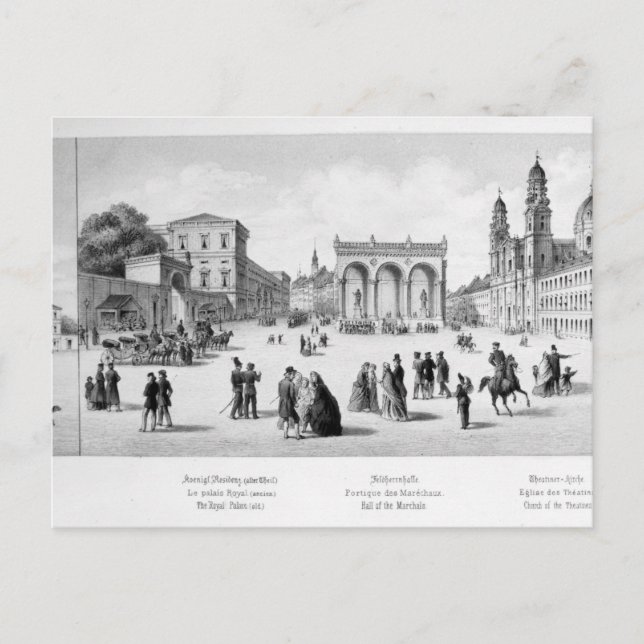 View of Munich, 1869 Postcard (Front)