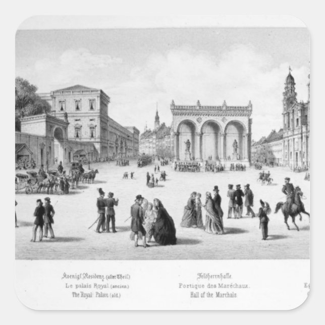 View of Munich, 1869 Square Sticker (Front)