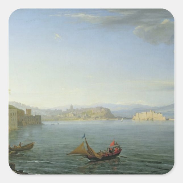 View of Naples, 1750 Square Sticker (Front)