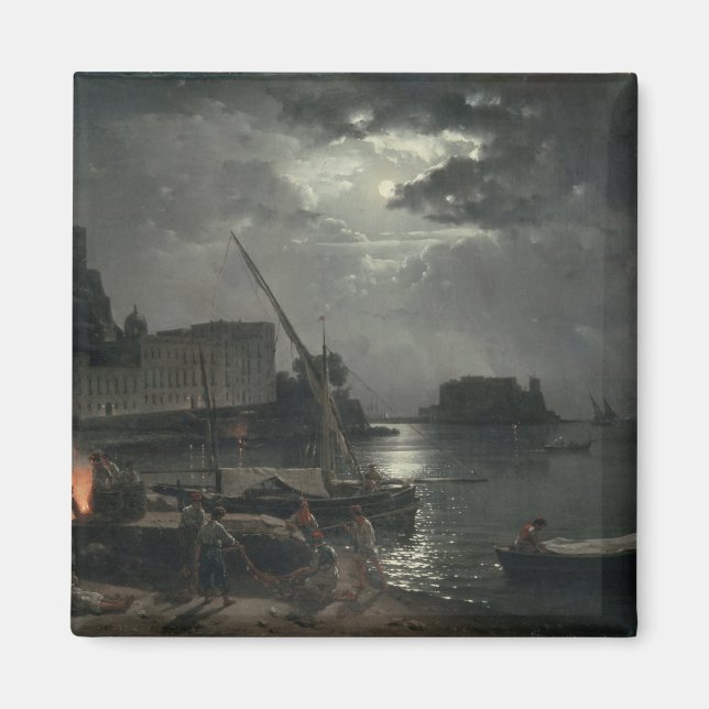 View of Naples in Moonlight, 1829 Magnet (Front)