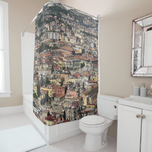View of Naples, Italy  Shower Curtain