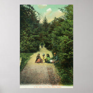 View of Natives in the Indian River Park Poster