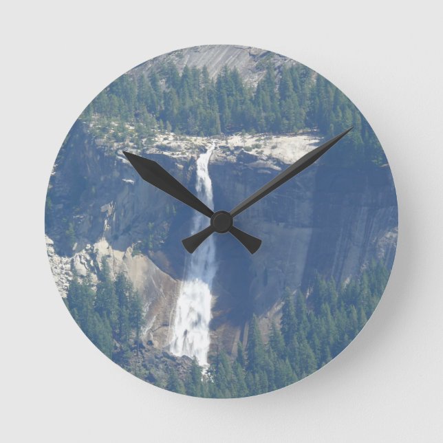 View of Nevada Falls from Glacier Point, CA Round Clock (Front)