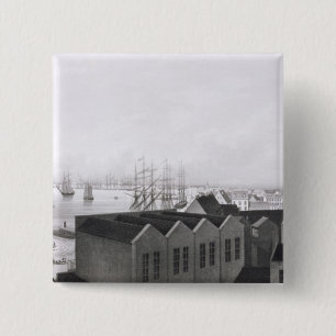 View of New Orleans taken from the Lower Cotton Pr 15 Cm Square Badge