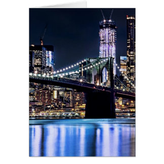 View of New York's Brooklyn bridge reflection