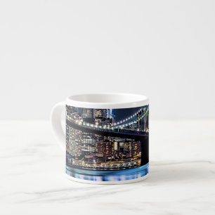 View of New York's Brooklyn bridge reflection Espresso Cup