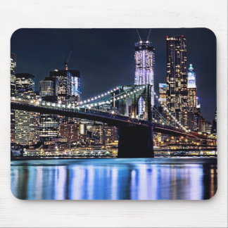 View of New York's Brooklyn bridge reflection Mouse Pad
