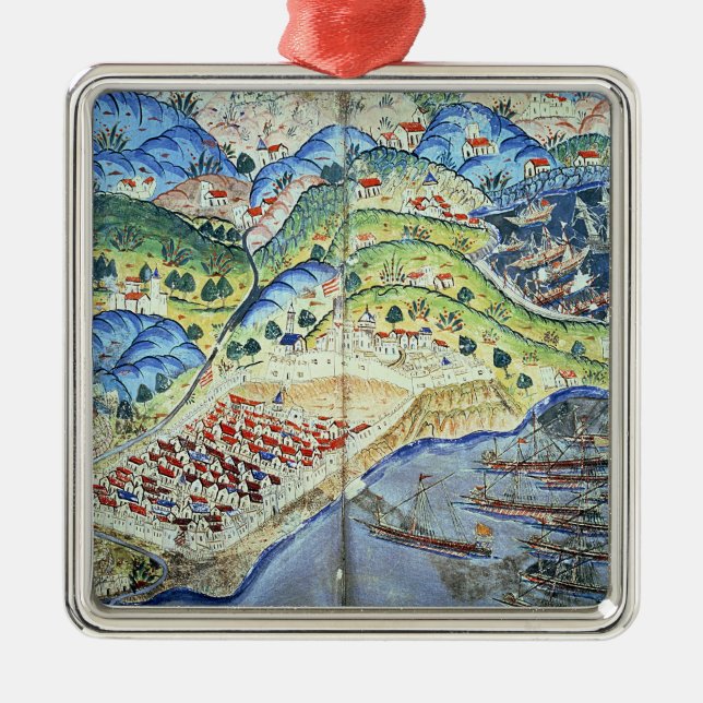 View of Nice, from the 'Suleymanname' Metal Ornament (Front)