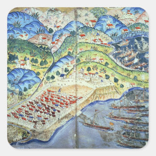 View of Nice, from the 'Suleymanname' Square Sticker