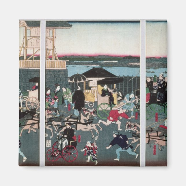 View of Nihonbashi in Tokyo, c.1870 Magnet (Front)