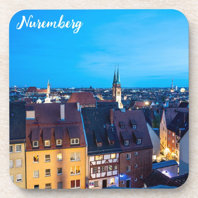View of Nuremberg old town at night Coaster (Front)