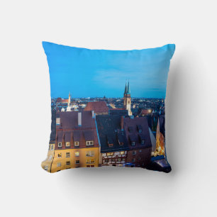 View of Nuremberg old town at night Cushion