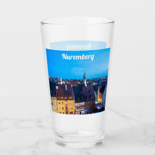 View of Nuremberg old town at night Glass
