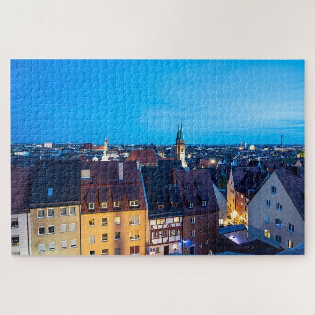 View of Nuremberg old town at night Jigsaw Puzzle (Horizontal)