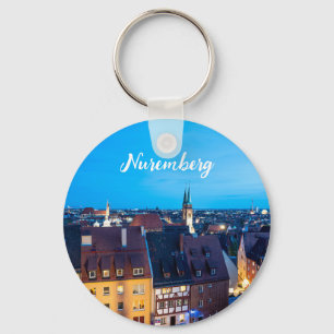 View of Nuremberg old town at night Key Ring