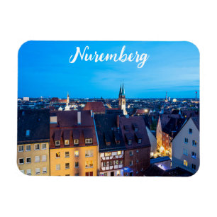 View of Nuremberg old town at night Magnet