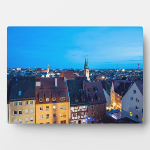 View of Nuremberg old town at night Plaque