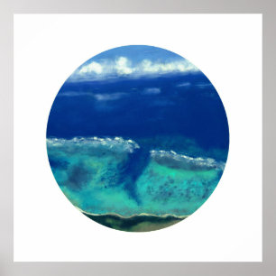 View of Okinawa Sea (Zen Circle) Poster