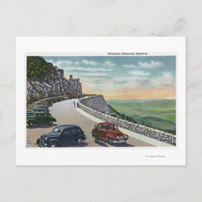View of Old Cars on Whiteface Memorial Hwy Postcard (Front)