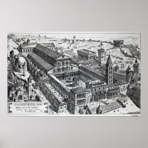 View of Old St.Peter's, Rome, 1891 Poster