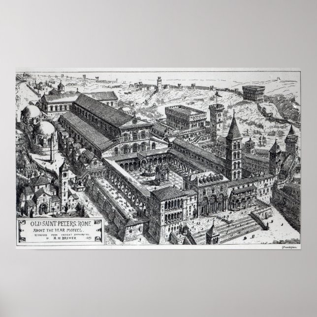 View of Old St.Peter's, Rome, 1891 Poster (Front)