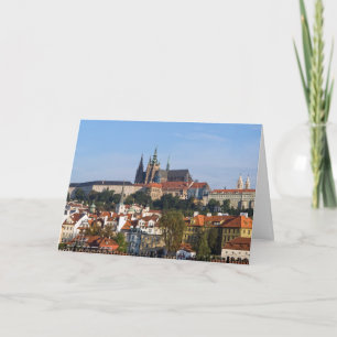 View of old town and Prague castle, Czech Republic Card