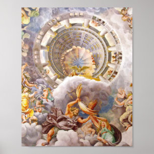 View Of Olympus Home Gods Fresco By Giulio Romano Poster