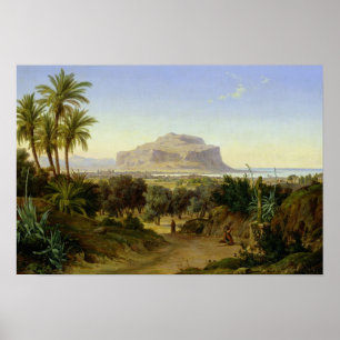View of Palermo with Mount Pellegrino Poster