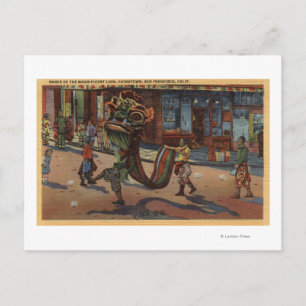 View of Parade in Chinatown Postcard