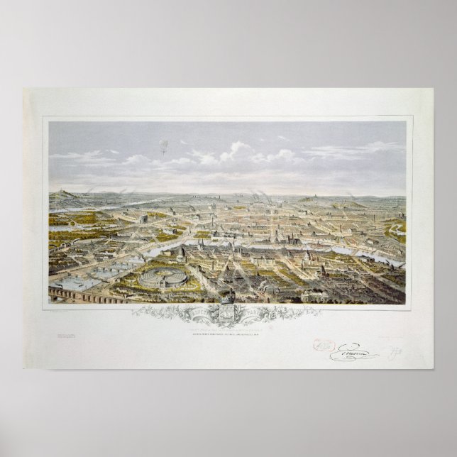 View of Paris from Bois de Boulogne Poster (Front)