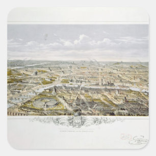 View of Paris from Bois de Boulogne Square Sticker