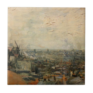 View of Paris from Montmartre by Vincent van Gogh Ceramic Tile