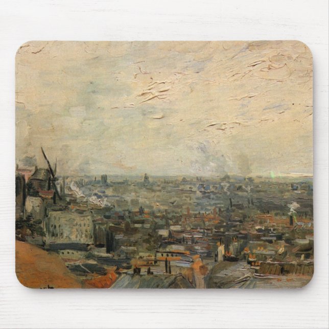 View of Paris from Montmartre by Vincent van Gogh Mouse Pad (Front)