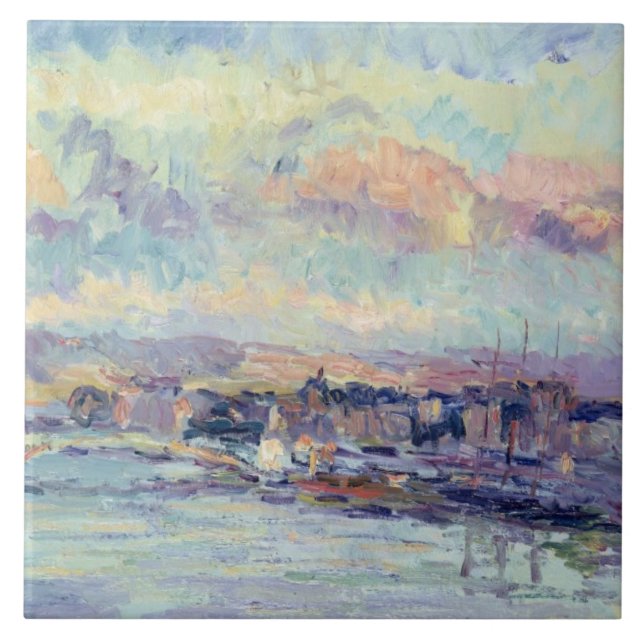 View of Paris (oil on canvas) Ceramic Tile (Front)