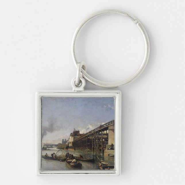 View of Paris, the Seine or l'Estacade, 1853 Key Ring (Front)