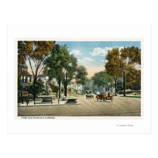 View of Park and Fairfield Avenues Postcard