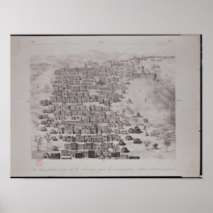 View of part of the town of Timbuktu from a hill Poster
