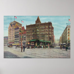 View of Pergola in Pioneer Square Poster