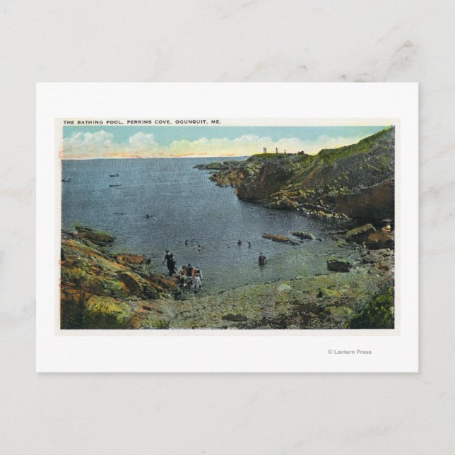 View of Perkins Cove, Swimming Scene Postcard (Front)