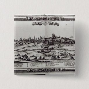 View of Perpignan, southern France, c.1645 15 Cm Square Badge