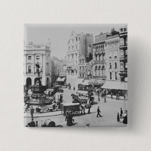 View of Piccadilly Circus, c. 1900 15 Cm Square Badge
