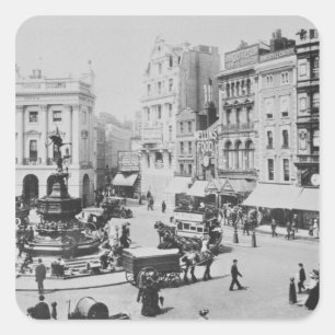 View of Piccadilly Circus, c. 1900 Square Sticker