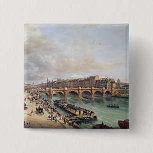 View of Pont Neuf, 1832 15 Cm Square Badge