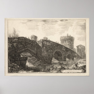 View of Ponte Lugano on the Anio, Piranesi Poster
