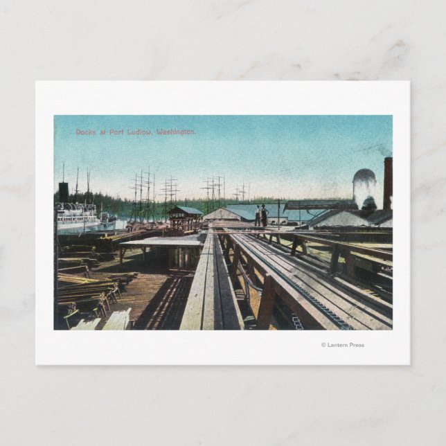 View of Port Ludlow DocksPort Ludlow, WA Postcard (Front)