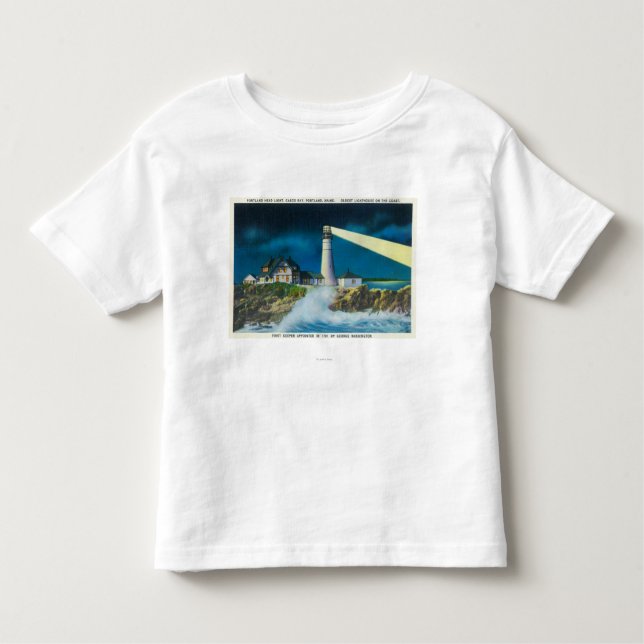 View of Portland Head Lighthouse on Casco Bay Toddler T-Shirt (Front)