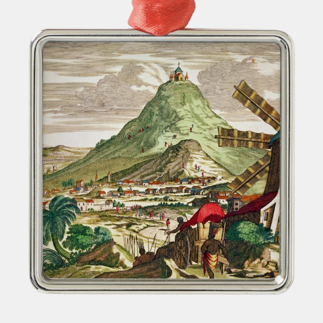 View of Potosi in Bolivia Metal Tree Decoration (Front)