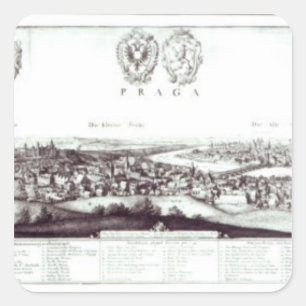 View of Prague, 1649 Square Sticker